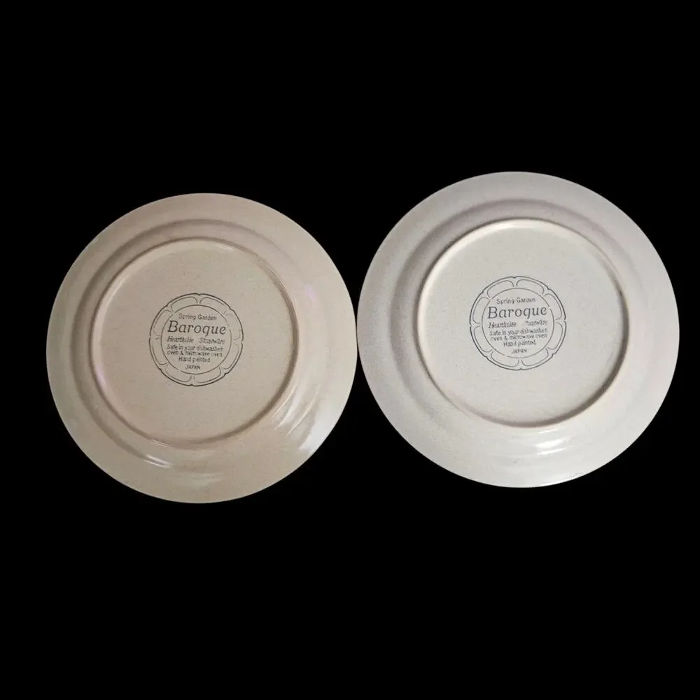 Baroque Spring Garden Hearthside Stoneware Japan Dinner Plates Set of 2